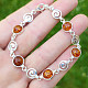 Silver bracelet with amber 18.5cm Ag 925/1000