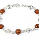 Silver bracelet with amber 18.5cm Ag 925/1000