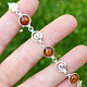 Silver bracelet with amber 18.5cm Ag 925/1000