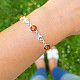 Silver bracelet with amber 18.5cm Ag 925/1000