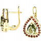 Earrings and garnets earrings gold drop standard Au 585/1000 5.12g