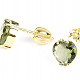 Gold Earrings with Moldavite Heart Standard cut Au 585/1000 14K 1.91g
