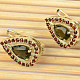 Earrings and garnets earrings gold drop standard Au 585/1000 5.12g