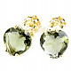 Gold Earrings with Moldavite Heart Standard cut Au 585/1000 14K 1.91g