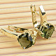 Gold earrings moldal diamond 8 x 8mm standard brus Au 585/1000 14K 4.01g