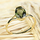Gold ring of moldavite oval 14K Au size EU55 2.63g