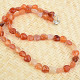 Agate fiery heart necklace 10mm 48cm