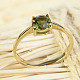 Gold ring moldavite 6mm size 65 14K Au 585/1000 2.77g