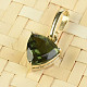 Moldavite pendant trigon 8 x 8mm standard brus gold Gold Au 585/1000 14K 1.24g