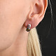 Flowers and garnets earrings round 6mm standard cut Ag 925/1000 + Rh