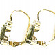 Gold earrings of moldavite and zircon 14K Au 585/1000 3,07g