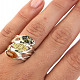 Wide Amber Ring triangle Ag 925/1000