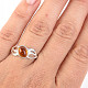 Stříbrný prsten medový jantar Ag 925/1000