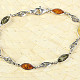 Decorated bracelet amber mix silver Ag 925/1000 18,5cm
