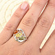 Stříbrný prsten s jantarem trio Ag 925/1000