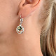 Flowers and zircons earrings round 7mm standard cut Ag 925/1000 + Rh