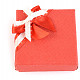 Dárková krabička papírová červená s mašlí 6 x 6cm