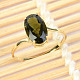 Vltavín prsten ovál standard brus (vel.55) 14K zlato Au 585/1000 1,68g