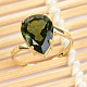 Moldavite ring drop standard cut (size 54) 14K gold Au 585/1000 2.78g