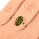 Moldavite ring oval standard cut (size 55) 14K gold Au 585/1000 1,68g