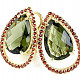 Flower earrings and garnet earrings drop bigger gold Au 585/1000 8.23g