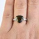 Vltavín prsten trigon 10 x 10mm standard Ag 925/1000 + Rh