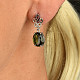 Flowers and garnets earrings oval 11 x 9mm standard Ag 925/1000 + Rh