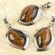 Tiger eye pendant wool with Ag 925/1000 bead