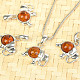 Silver pendant elephant with amber Ag 925/1000