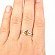 Prsten jantar kulatý stříbro Ag 925/1000