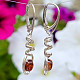 Earrings honey amber spiral Ag 925/1000