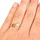 Prsten kulička z jantaru Ag 925/1000