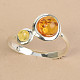 Ring amber ball Ag 925/1000