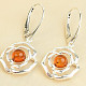 Amber Earrings with Ag 925/1000 Rose