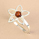 Amber Ring Flower Ag 925/1000
