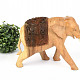 Wooden elephant with saddle 15cm