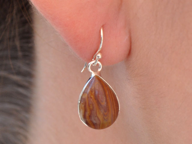 jasper silver earrings