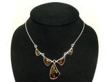 silver necklace amber