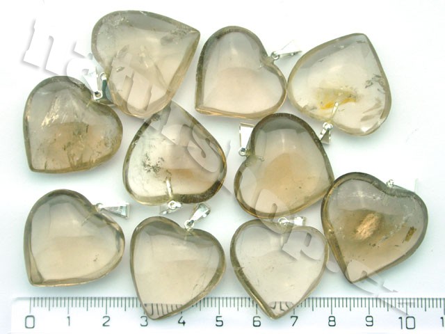 smoky quartz heart pendant