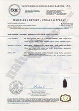 moldavite pendant certificate of authenticity Naturshop.cz